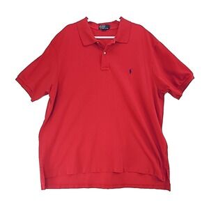 Polo Ralph Lauren 3XB Polo Shirt Red Blue Pony Old Money Preppy Classic